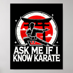 Vraag me of ik karate ken poster