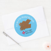 Vraag me of ik mijn handen heb gewassen ronde sticker (Envelop)