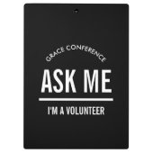 Vraag me of ik vrijwilliger ben klembord (Achterkant)