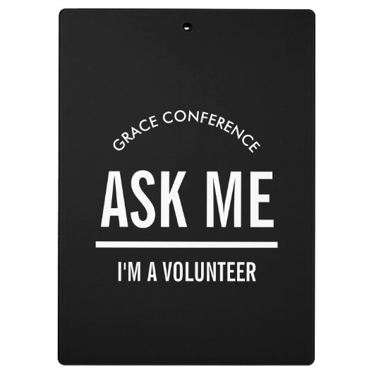 Vraag me of ik vrijwilliger ben klembord (Achterkant)