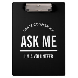 Vraag me of ik vrijwilliger ben klembord