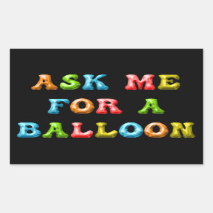 Vraag me om een ballon - leuke kleurrijke Kinder f Rechthoekige Sticker