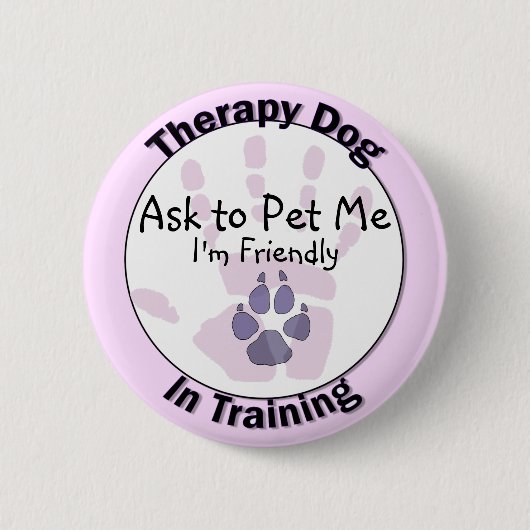 Vraag me om een therapie-hond-Button Ronde Button 5,7 Cm (Voorkant)
