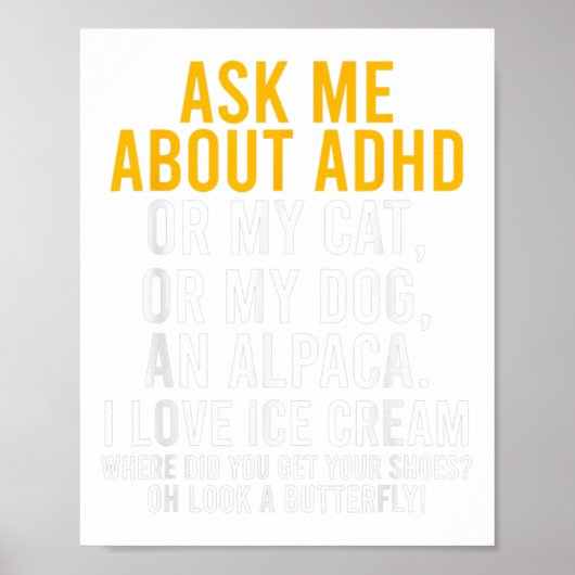 Vraag Me Over Adhd Autisme Mentale Gezondheid Bewu Poster (Voorkant)