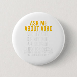 Vraag Me Over Adhd Autisme Mentale Gezondheid Bewu Ronde Button 5,7 Cm