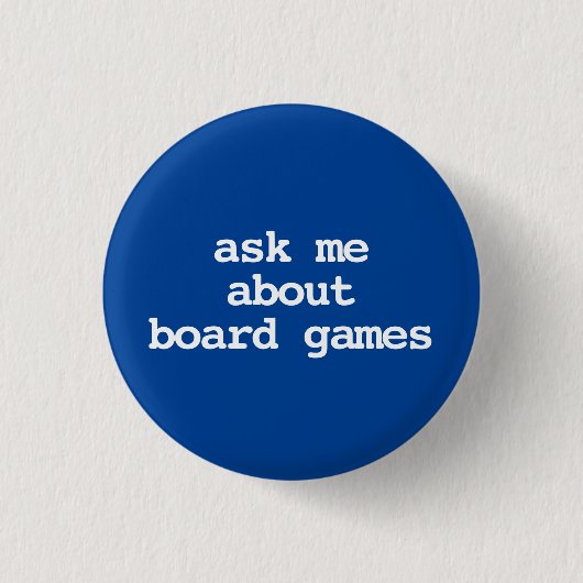 vraag me over bordspellen typografie knop ronde button 3,2 cm (Voorkant)