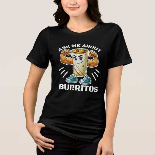 vraag me over burrito's Tri-Blend shirt (Voorkant)