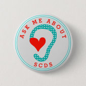 Vraag me over Button SCDS (Rode Tekst en Aqua) (Voorkant)