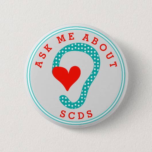 Vraag me over Button SCDS (Rode Tekst en Aqua) (Voorkant)