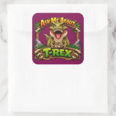 Vraag me over de T-Rex | 3 inch sticker (Tas)