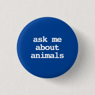 vraag me over dieren typografie knop ronde button 3,2 cm