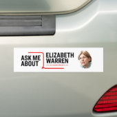 Vraag me over Elizabeth Warren Bumpersticker (Op auto)