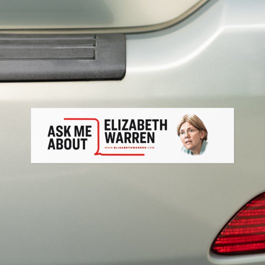 Vraag me over Elizabeth Warren Bumpersticker (Op auto)