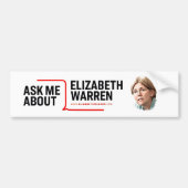 Vraag me over Elizabeth Warren Bumpersticker (Voorkant)