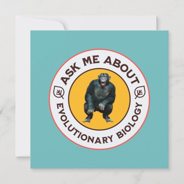 Vraag me over evolutionaire biologie chimpansee me (Voorkant)