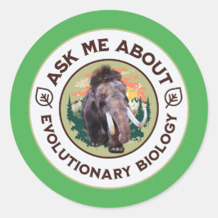 Vraag Me Over Evolutionaire Biologie Wolharige Mam Ronde Sticker