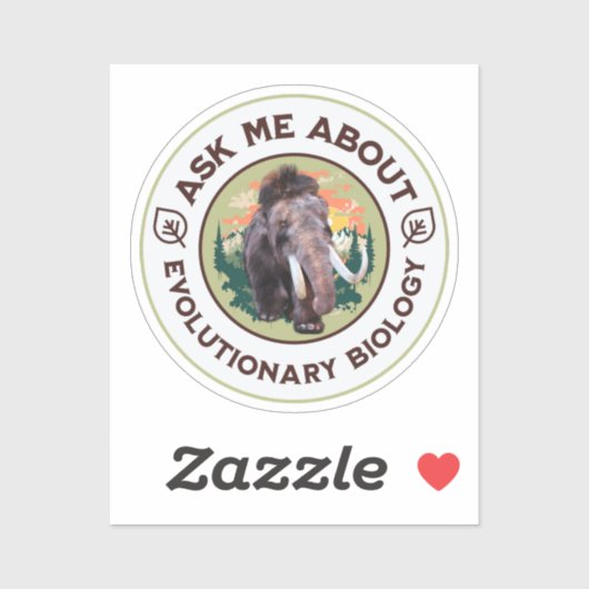 Vraag Me Over Evolutionaire Biologie Wolharige Mam Sticker (Vel)
