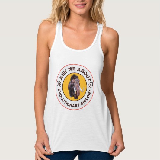 Vraag Me Over Evolutionaire Biologie Wolharige Mam Tanktop (Voorkant)