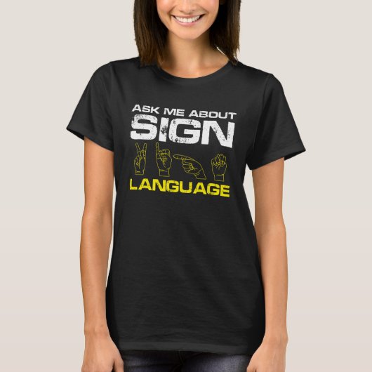 Vraag me over Gebarentaal Deaf Pride T-shirt (Voorkant)