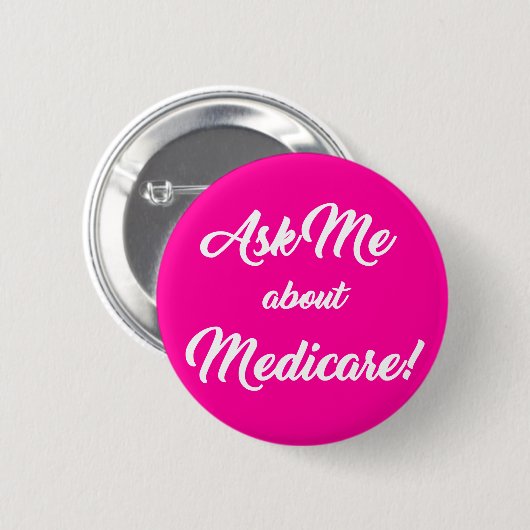 Vraag me over geneesmiddelen - Roze Ronde Button 5,7 Cm (Voorkant /achterkant)