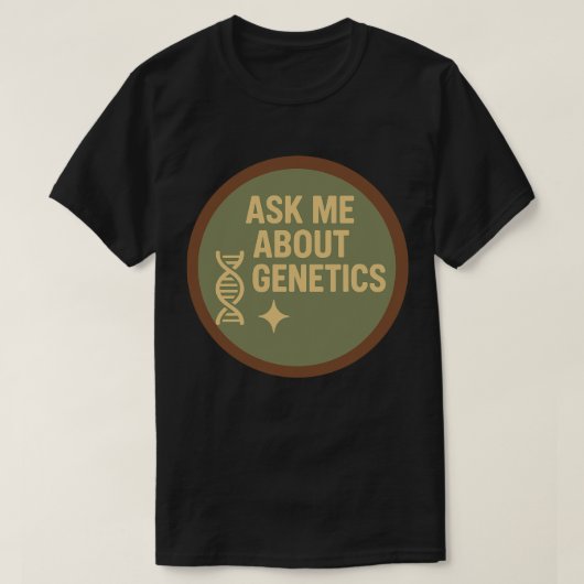 Vraag me over genetica t-shirt (Design voorkant)