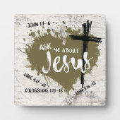 VRAAG ME OVER JESUS Gospel Graffiti Christelijk Fotoplaat (Voorkant)