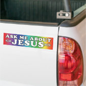 Vraag me over Jezus Bumpersticker (Op Truck)