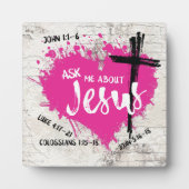 VRAAG ME OVER JEZUS Evangelie Graffiti Schrift Fotoplaat (Voorkant)