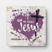 VRAAG ME OVER JEZUS Evangelie Graffiti Schrift Fotoplaat (Voorkant)