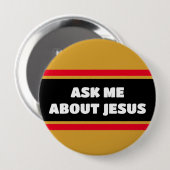 Vraag me over Jezus Evangelism Button (Voorkant /achterkant)