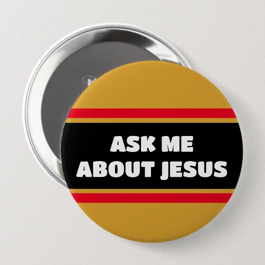 Vraag me over Jezus Evangelism Button (Voorkant /achterkant)