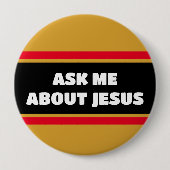 Vraag me over Jezus Evangelism Button (Voorkant)