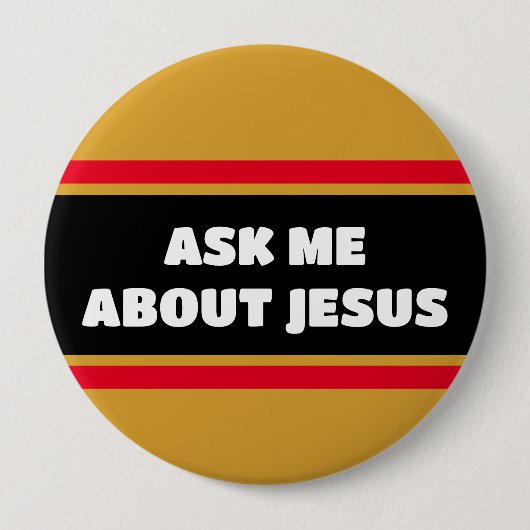 Vraag me over Jezus Evangelism Button (Voorkant)