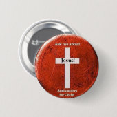 Vraag me over Jezus! Ronde Button 5,7 Cm (Voorkant /achterkant)