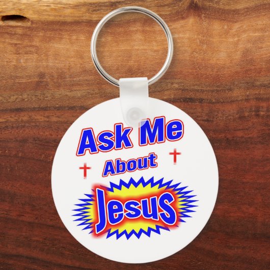 Vraag me over Jezus Sleutelhanger (Voorkant)