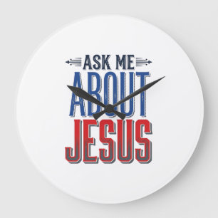 Vraag me over Jezus Vintage Christelijk T-shirt on Grote Klok