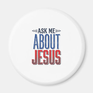 Vraag me over Jezus Vintage Christelijk T-shirt on Magneet