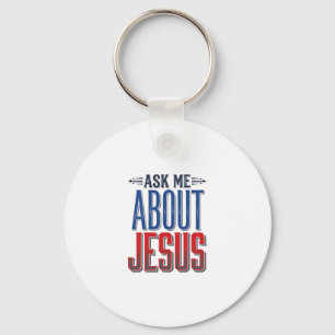 Vraag me over Jezus Vintage Christelijk T-shirt on Sleutelhanger