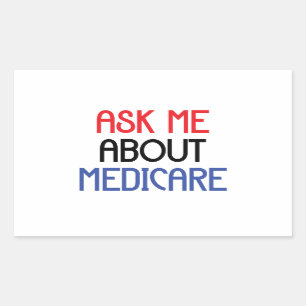 VRAAG ME OVER MEDICARE RECHTHOEKIGE STICKER