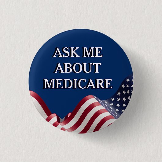 Vraag me over Medicare  Ronde Button 3,2 Cm (Voorkant)