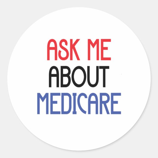VRAAG ME OVER MEDICARE RONDE STICKER (Voorkant)