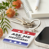 Vraag me over Medicare-sleutelhanger Sleutelhanger (Voorkant Rechts)