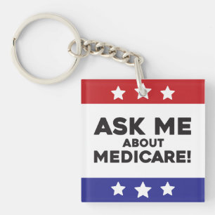 Vraag me over Medicare-sleutelhanger Sleutelhanger