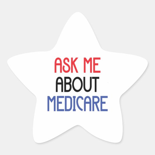 VRAAG ME OVER MEDICARE STER STICKER (Voorkant)