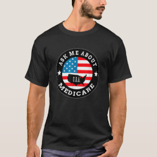 Vraag me over Medicare US Vlag VS Amerika Silhouet T-shirt