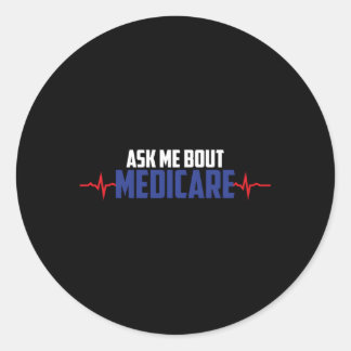 Vraag me over Medicare verzekeringsagent Hebeat Ronde Sticker