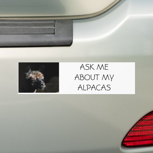 VRAAG ME OVER MIJN ALPACAS BUMPERSTICKER (Op auto)