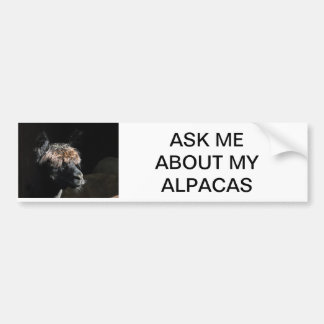 VRAAG ME OVER MIJN ALPACAS BUMPERSTICKER