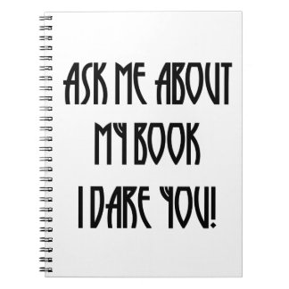 vraag me over mijn boek t-shirt notitieboek