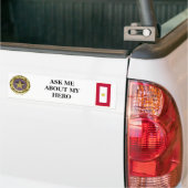 VRAAG ME OVER MIJN HERO BUMPERSTICKER (Op Truck)